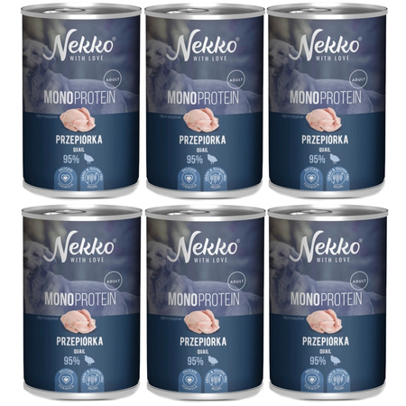 NEKKO MONOPROTEIN ADULT MOKRA KARMA DLA PSA PRZEPIÓRKA 6x400g