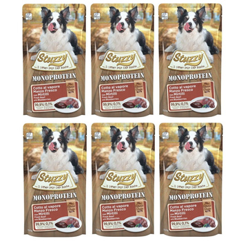 STUZZY MONOPROTEIN MOKRA KARMA DLA PSA WOŁOWINA Z JAGODAMI 6x150g
