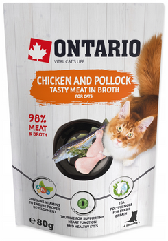ONTARIO KARMA DLA KOTA KURCZAK I DORSZ W ROSOLE SASZETKA 80g