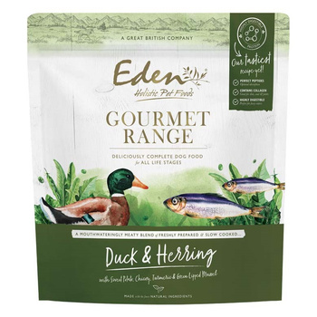 EDEN GOURMET KARMA SUCHA PEŁNOPORCJOWA DLA SZCZENIĄT PSÓW DOROSŁYCH SENIORÓW KACZKA I ŚLEDŹ 2kg