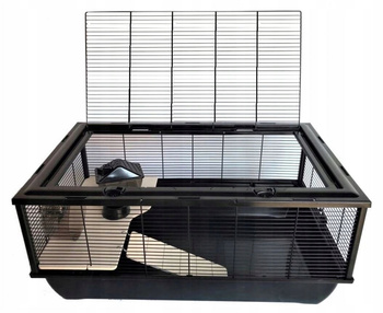 KLATKA BOB+DREWNO CZARNA DLA GRYZONI