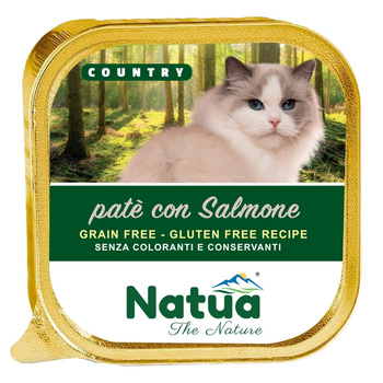 NATUA COUNTRY SALMON MOKRA KARMA DLA KOTÓW PASZTET Z ŁOSOSIEM TACKA KOTA 100g