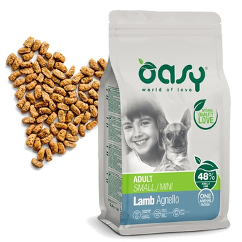 OASY KARMA SUCHA DLA PSÓW SMALL MINI LAMB JAGNIĘCINA 2,5kg