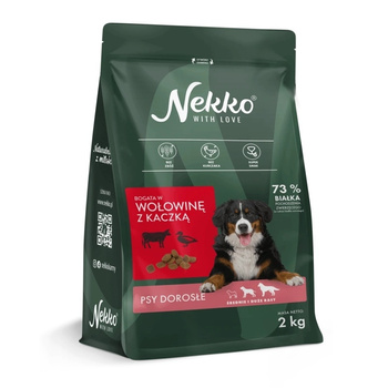 NEKKO SUCHA KARMA DLA PSA ŚREDNIE DUŻE RASY WOŁOWINA Z KACZKĄ 2kg