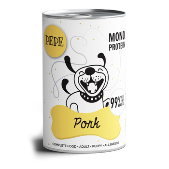 PAKA ZWIERZAKA MOKRA KARMA DLA PSA PEPE PORK WIEPRZOWINA 400g