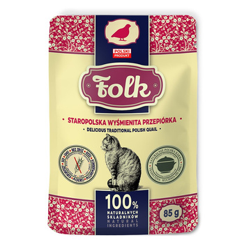 KARMA MOKRA DLA KOTA FOLK PEŁNOPORCJOWA STAROPOLSKA PRZEPIÓRKA SASZETKA 85g