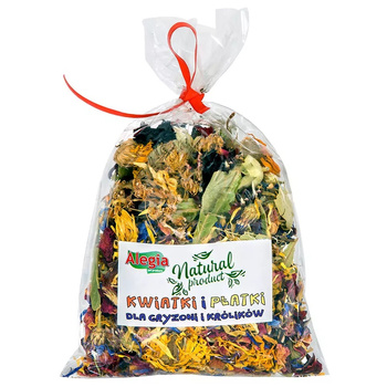 ALEGIA KWIATKI I PŁATKI NATURALNY PRZYSMAK DLA GRYZONI I KRÓLIKÓW 30g