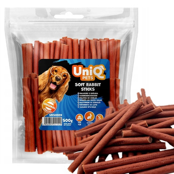 UNIQ PETS MIĘKKIE PALUSZKI Z KRÓLIKA MIĘSNY PRZYSMAK DLA PSA 500g