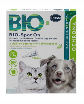 PESS BIO SPOT ON KROPLE PSA 10kg NA PCHŁY KLESZCZE x4