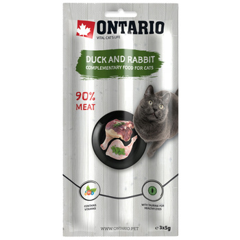 ONTARIO KABANOS DLA KOTA KACZKA Z KRÓLIKIEM STICK FOR CATS DUCK AND RABBIT 3x5g