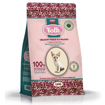  KARMA SUCHA DLA KOCIĄT FOLK KITTEN PEŁNOPORCJOWA CIELĘCINA I ŁOSOŚ 1,6kg