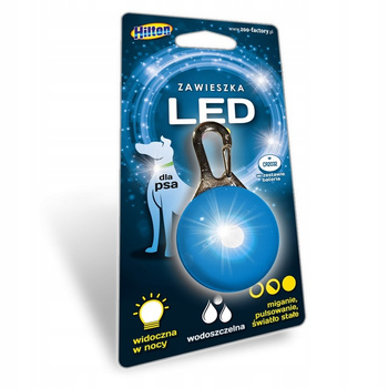 HILTON ŚWIECĄCA ZAWIESZKA SILIKONOWA LED DLA PSA 2,0x3,1x5,5cm