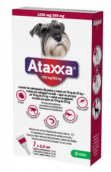 ATAXXA KROPLE NA KLESZCZE DLA PSA O MASIE 10-25kg 1x2,5ml