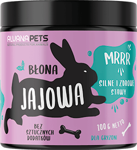 ALVANAPETS BŁONA JAJOWA  KOŚCI STAWY ZĘBY DLA GRYZONI 100g