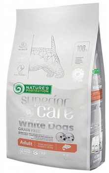 NATURE'S PROTECTION WHITE ADULT SMALL & MINI BREEDS SALMON KARMA Z ŁOSOSIEM 1,5kg