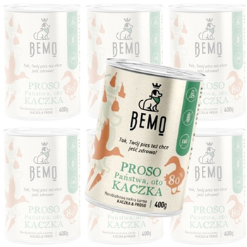  BEMO PAKIET PROSO PAŃSTWA, OTO KACZKA! KARMA MOKRA DLA PSA 6x400g