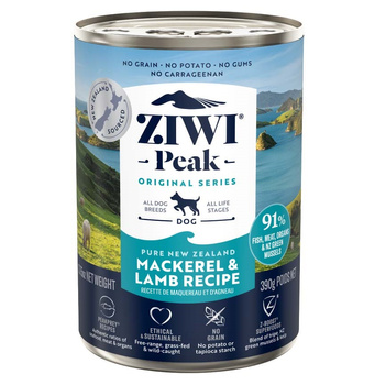 ZIWI PEAK DOG MACKEREL & LAMB MAKRELA JAGNIĘCINA MOKRA KARMA DLA PSÓW 390g