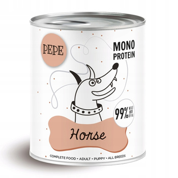 PAKA ZWIERZAKA KARMA DLA PSA SZCZENIĄT PEPE MONOPROTEIN HORSE KONINA 800g