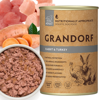 GRANDORF RABBIT TURKEY KRÓLIK INDYK MOKRA KARMA W PUSZCE DLA PSA 400g