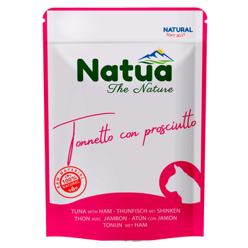NATUA NATURAL MOKRA KARMA DLA KOTÓW TUŃCZYK Z SZYNKĄ W GALARETCE SASZETKA KOTA 70g