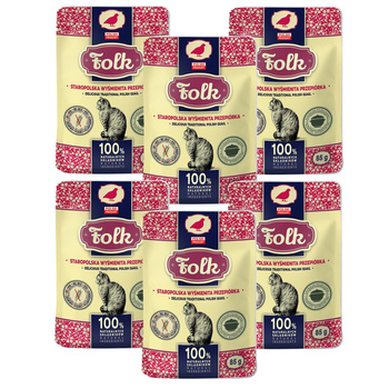  KARMA MOKRA DLA KOTA FOLK PEŁNOPORCJOWA STAROPOLSKA PRZEPIÓRKA SASZETKA 6x85g