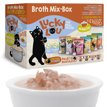 LUCKY LOU EXTRAFOOD KARMA DLA KOTA PRZYSMAK POLEWA MIX SMAKÓW W BULIONIE 12x70g