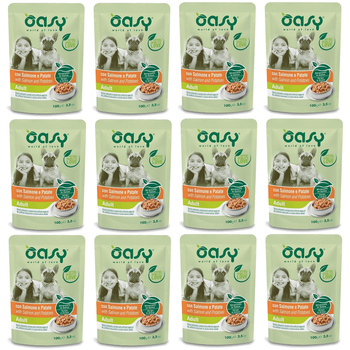 OASY STRIPS IN GRAVY ADULT MOKRA KARMA DLA PSA ŁOSOŚ ZIEMNIAKI 12x100g