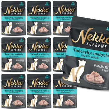 NEKKO SUPREME MOKRA KARMA DLA KOTA TUŃCZYK MAKRELA W GALARETCE 10x70g