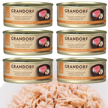 GRANDORF FILET Z TUŃCZYKA Z KURCZAKIEM KARMA KOTA ALERGIE POKARMOWE 6x70g