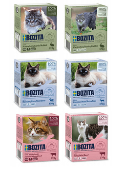 BOZITA KARMA MOKRA DLA KOTA MIX MIĘSNY BEZ SMAKÓW DROBIOWYCH 6x370g