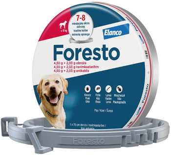 FORESTO OBROŻA NA KLESZCZE PCHŁY DLA PSA POWYŻEJ 8kg 70cm