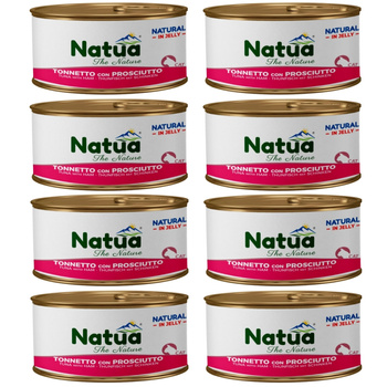 NATUA NATURAL MOKRA KARMA DLA KOTÓW TUŃCZYK Z SZYNKĄ W GALARETCE PUSZKA KOTA 8x85g