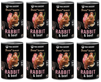 PAKA ZWIERZAKA SEVENTH HEAVEN MOKRA KARMA DLA PSA KRÓLIK I WOŁOWINA 8x400g