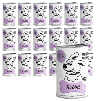 ZESTAW PAKA ZWIERZAKA KARMA PEPE RABBIT KRÓLIK 18x400g