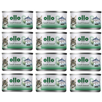  OLLO nr8 MOKRA KARMA W PUSZCE DLA KOTA KOCIĄT NATURALNA TUŃCZYK I WODOROSTY 12x70g