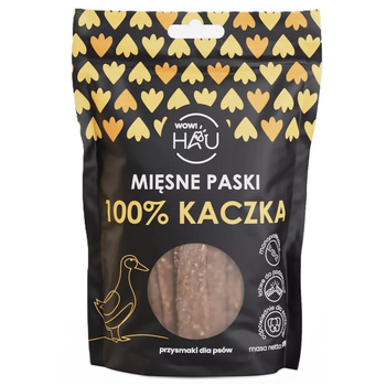 WOW!PETS NATURALNE MIĘSNE PASKI PRZYSMAKI TRESERKI SMACZKI DLA PSA KACZKA 120g