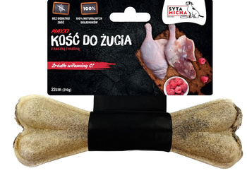 SYTA MICHA KOŚĆ PRZYSMAK DLA PSA KACZKA MALINY 13,5cm
