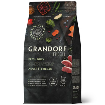 GRANDORF FRESH DUCK ADULT STERILISED KACZKA BATATY KARMA DLA KOTÓW STERYLIZOWANYCH 2kg