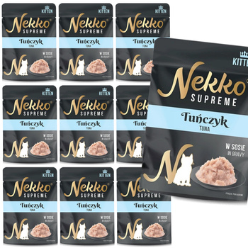 NEKKO SUPREME KITTEN MOKRA KARMA DLA KOCIĄT TUŃCZYK W SOSIE 10x70g