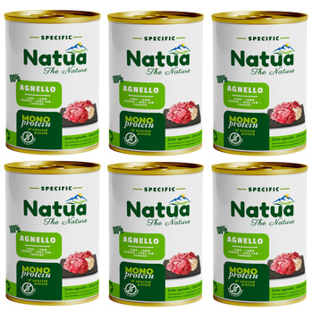  KARMA MOKRA DLA PSA MONOPROTEINOWA NATURALNA NATUA JAGNIĘCINA PASZTET 6x400g