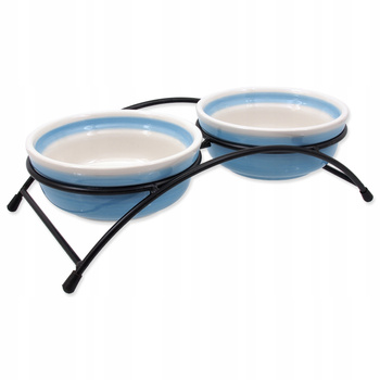 MAGIC CAT ZESTAW MISEK CERAMICZNYCH NA STOJAKU  2*12,5x5cm