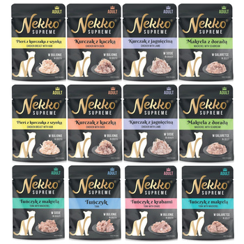 NEKKO SUPREME MOKRA KARMA W SASZETCE DLA KOTA MIX SMAKÓW 12x70g