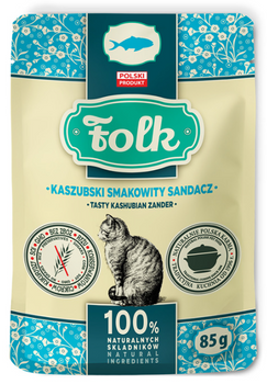 KARMA MOKRA DLA KOTA FOLK PEŁNOPORCJOWA KASZUBSKI SANDACZ SASZETKA 85g