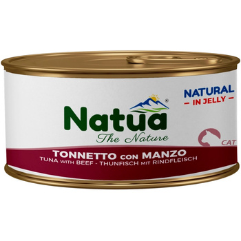 NATUA NATURAL MOKRA KARMA DLA KOTÓW TUŃCZYK Z WOŁOWINĄ W GALARETCE PUSZKA KOTA 85g