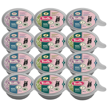 KARMA MOKRA DLA KOCIĄT FOLK KITTEN PEŁNOPORCJOWE DANIE MIX SMAKÓW SZALKA 12x85g