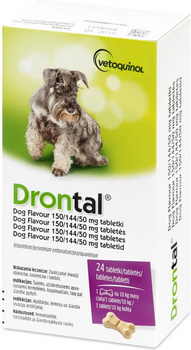 VETOQUINOL DRONTAL ODROBACZENIE DLA PSÓW do 10kg 24szt