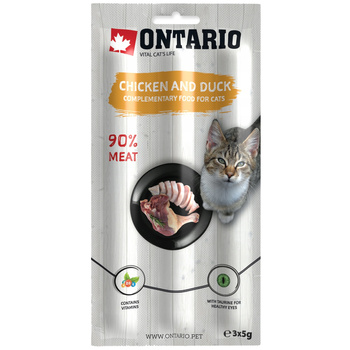  ONTARIO KABANOS DLA KOTA KURCZAK Z KACZKĄ STICK FOR CATS CHICKEN AND DUCK 3x5g