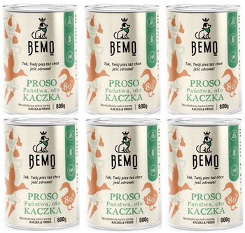  BEMO PAKIET PROSO PAŃSTWA, OTO KACZKA! KARMA MOKRA DLA PSA 6x800g
