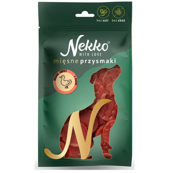 NEKKO MONO MIĘSNE PRZYSMAKI SMAKOŁYKI DLA PSA MIĘKKIE CHIPSY Z KACZKI 80g