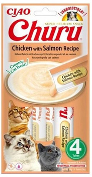 INABA CIAO CAT CHURU CHICKEN WITH SALMON 4x14g (56g)